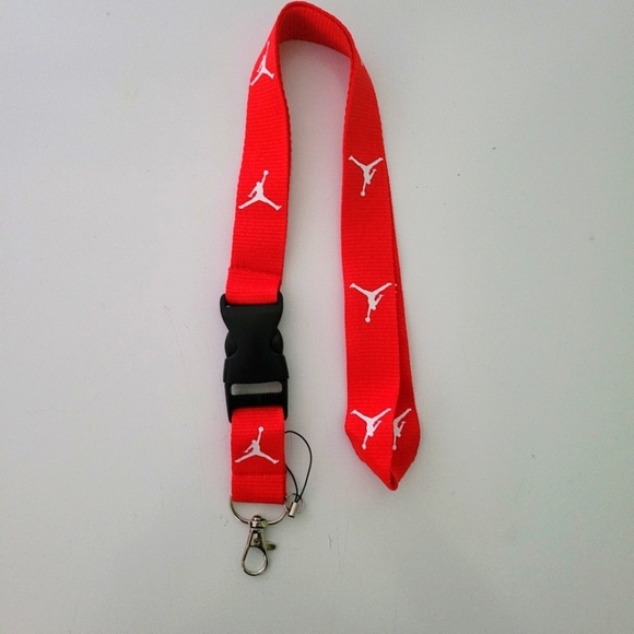 Jordan Red One Size Lanyard with Clip - Picture 3 of 6